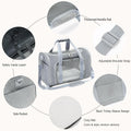 Soft Sided cat Carrier Bag Breathable Mesh Cat Dog Travel Carrier with Hand & Adjustable Crossbody Shoulder Strap (Grey,