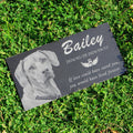WANGYOU Personalized Black Granite pet Memorial Stone, Garden Plaque Engraved with Photo for Dogs, Customized Headstone for Cemetery Decoration, Memorial Gifts for Loss of Dog, Cats and Family Pets