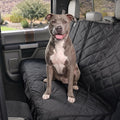 4Knines Dog Seat Cover for Back Seat, Heavy Duty Waterproof Rear Seat Protector for Small Trucks, SUV, Cars - Fits 60/40 Split Bench with Middle Seat Belt, Non-Slip Dog Backseat Cover (Regular, Black)