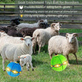 2PCS Goat Ball Toy with 3 Lights, Interactive Flying Saucer Disc Ball for Goat Dog Horse Enrichment Play Toy for Farm Sh