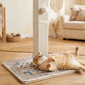 Tall Cat Scratching Post for Indoor Cats Adults with Carpet, White
