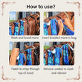 Horse Mane Bags for Horses, Set of 6 Handmade Lycra Mane Bags, Helps Reduce Tangles, Breakage & Rubbing, Washable Braide