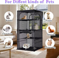 Catio Outdoor Cat Enclosure Window 61.4" H Large Cat Cage with Perches 4 Tiers Cat Patio Playpen Kitten Kennel for Multiple Indoor Cats