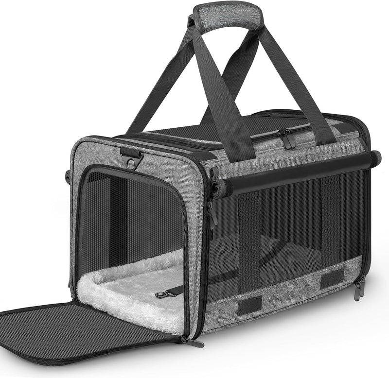Soft Sided Cat Carrier for Anxious Pets with Privacy Roller Blinds