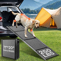 𝟕𝟏'' & 𝟐𝟎" Wide Dog Ramp for Large Dogs, Holds 250LBS & Gentle Slope for Joint Care - Dog Car Ramp with Upgrade Non-Slip Surface - Portable Folding Pet Ramps for Senior Pets Enter into SUV, Truck