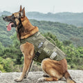 OneTigris No Pull Tactical Dog Mesh Harness for Medium Dogs, Aire Mesh Breathable Military Dog Molle Vests with Handles,
