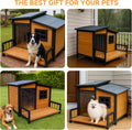 Large Dog House Outdoor Elevated Wooden Dog Kennel with Porch Brown 39"