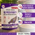 PeckPurity Natural Chicken Herbal Supplement Dewormer – Daily Gut Support with Diatomaceous Earth & Yucca Extract – for Hens, Chicks & Wild Birds – Plant-Based Digestive Health Blend – USA (1 LB)