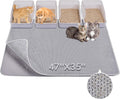 BurgeonNest Cat Litter Mat 47" x 35" XL, Washable Urine-Proof Non-Slip Gray