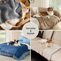 Bedsure Waterproof Dog Blankets for Small Dogs - Small Cat Blanket Washable for Couch Protection, Sherpa Fleece Puppy Blanket, Soft Plush Reversible Throw Furniture Protector, 25"X35", Grey