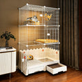Oneluck Large Cat Cage Indoor On Wheels,Cat Enclosure with Litter Box Ideal for 1-3 Cats,35.5" L x 21.6" W x 62.2" H,Kennel for Cats