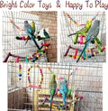 Bird Parakeet Cockatiel Toys, ESRISE Birds Cage Accessories Swing Climbing Ladders Wooden Perch Toy for Conures Finche Budgies Lovebird Parrot
