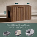 Evermagin 31.5" Walnut Cat Litter Box Enclosure Furniture, Large Hidden Litter Box Cabinet, Mid Century Modern Indoor Cat House Kitty End Table for Living Room, Entryway, Bedroom