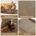 EHEYCIGA 26" Large Cardboard Cat Scratcher Bed with 2 Cat Toys, Brown