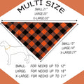Realeaf Fall Dog Bandanas 2 Pack, Orange Plaid Pet Scarf for Boy and Girl, Premium Durable Fabric, Holiday Halloween Tha