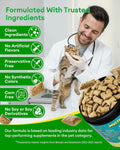 PAWAURA Cat Multivitamin Treats with Taurine – 500 Crunchy & Creamy Cat Vitamin Chews for Immune, Joint, Digestion, Skin & Coat Support – Daily Healthy Supplement for Cats of All Ages