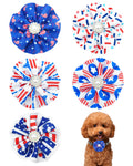 PET SHOW 5 Pack US Flag Patriotic Dogs Collar Embellishment Bow Attachment Flower for Small Medium Dog Cats Independence Day June 14 Flag Day Holiday Party Grooming Collar Charms Accessories