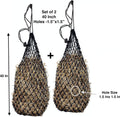 Majestic Ally 2 pcs Ultra Slow Feed 1.5"x1.5" Holes 40” Hay Net for Horses and livestocks (Black)