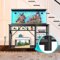 GRLEAF 55-75 Gallon Aquarium Stand: 1000LB Capacity, Built-In Power Outlets, 3-Tier Shelves for Fish Tank Accessories St