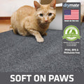 Drymate Cat Litter Box Mat, Litter Trapping Mat, Waterproof, Urine-Proof, Absorbent, Machine Washable, Soft on Paws, Contains Mess, Protects Floors, Kitten Supplies, Grey, 28x36 XL
