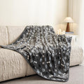 AIWEK Dog Blanket Paw Bone Pattern 1 Pack 2 Super Soft Warm Flannel Sofa Cover Car Bed Protector, Urine Proof Washable Outdoor Pet Blanket for Puppy Large Dogs & Cats,40"*30" Grey