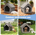 Bifanuo Dog House Outdoor Indoor for Small Dogs - Plastic Pet Shelter, Easy-Assemble & Weather-Resistant for Living Room, Balcony (Grey, 18" L x 22.4" W x 22.2" H)