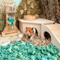 Niteangel Birch Chamber-Maze Hamster Hideout - Small Pets Woodland House Habitats Decor for Hamster Mice Gerbils Mouse