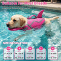 Petglad Shark Dog Life Jacket with Chin Float for Swimming, Pink, XS