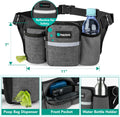 PetAmi Premium Hands Free Dog Leash for 2 Dogs, Adjustable Waist Belt Leash for Dog Walking, Fanny Pack Accessories Bag 