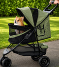 Pet Gear No-Zip Special Edition 3 Wheel Pet Stroller for Cats/Dogs, Zipperless Entry, Easy One-Hand Fold, Removable Liner, Cup Holder, Spring Meadow
