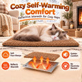PatiencET Self Warming Cat Bed for Indoor Cats 14'' x 20'' - Cozy Fleece Heating Pad, Non-Electric Thermal Mat for Small