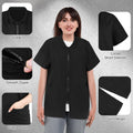 MCEAST 2 Pack Black Pet Groomer Uniforms with Full Zipper Water Resistant and Anti-Static Pet Smock Clothes for Women Me