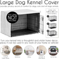 Sweet Jojo Designs 42in. Medium/Large Dog Crate Cover (White and Grey Stripe) Pet Cage, Kennel Covers (Modern, Neutral, 