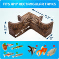 FISHNOSH Aquarium Cave | Natural-Looking Wood-Like BPA-Free Fish Tank Cave for Corners | 5.1” x 2” x 2.7” Fish Hideout f