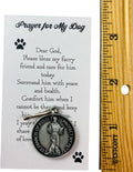 St Francis Medal for Dogs Collar Pendant with Saint Pet Prayer Car