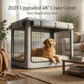 Dog Crate Cover, Heavy Duty 1680D Waterproof Oxford Cloth with Breathable Mesh & Detachable Sunshade, Universal Fit for 