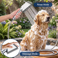 3 Mode Dog Shower Attachment with Pause Mode, Dog shower Sprayer with 100 Inches Hose, Metal Diverter, Adhesive Holder, 