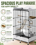 SNAAT Encrypted Bird Cage Large Bird Cages 57-Inch, Top Storage Space, Bottom Splash Guard with Essential Bird Supplies – Durable & Spacious Aviary – Budgies & Cockatiels