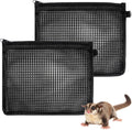 Klmnop 2 Pcs Sugar Glider Nails Trimming Pouch, Sugar Glider Bonding Pouch Mesh, Trim Bag for Ferrets Guinea Pig Rat(Bla