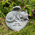 Youruitom Custom Angel Cat Memorial Grave Marker Tribute Statue,Personalized Pet Cat Headstone Memorial Gift Garden Stone, Engraved with Name and Date,Gift for Sweet Kitty