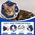 Maiiu Soft Adjustable Cat Cone Collar, Comfortable Recovery Collar for Cats After Surgery (Dark Blue, Small)