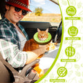 LIEVUIKEN Cat Cone Collar Soft, Adjustable Cat Recovery Cone to Stop Licking, Cute Kitten Donut Collar After Surgery, Elizabethan Collars for Kittens, Lightweight Cats Neck Cones (Kiwifruit, Small)