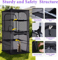 Catio Outdoor Cat Enclosure Window 61.4" H Large Cat Cage with Perches 4 Tiers Cat Patio Playpen Kitten Kennel for Multiple Indoor Cats