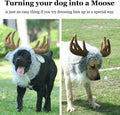 Onmygogo Funny Pet Reindeer Moose Costumes for Dog, Cute Furry Pet Wig for Halloween Christmas, Pet Clothing Accessories