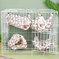 MCEAST 4 Pieces Small Pets Cage Accessories Hanging Hammock Sleeping Bag Tunnel and Bed Hideout Set Warm Sleep Nap Sack 