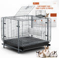 HOMESTEAD Rabbit Cage with Pull-Out Tray – 24 Inch Bunny Cage, Metal Rabbit Breeding Cage, Dual Access Doors, Waterproof