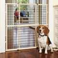 MYPET Wire Mesh Dog Gate: 29.5"-40" Wide, Pressure Mounted with No Tools; Expandable, Durable Pet Gates for Doors and Hallways, 37" Tall, Made with Sustainable Hardwood