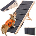 Staycalis Home Dog Ramp for Bed & Couch - Extra 51.2" Long Adjustable Height 9.5" to 24" Wooden Non-Slip Pet Ramp, Portable Foldable Doggie Car Ramp for Small Medium Large Dogs, 200 LBS Load