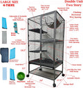 Large Two Full Story Deluxe Double Unit Small Animal Critters Rolling Cage