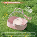 BUCATSTATE Small Animal Carrier Cage with Water Bottle, Portable Hamster Travel Carrier Carry Case 7.24" L*6.69 W *6.42"